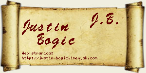 Justin Bogić vizit kartica